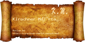 Kirschner Márta névjegykártya